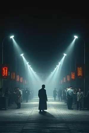《雨夜放映厅》都市剧封面，雨幕中的老影院招牌